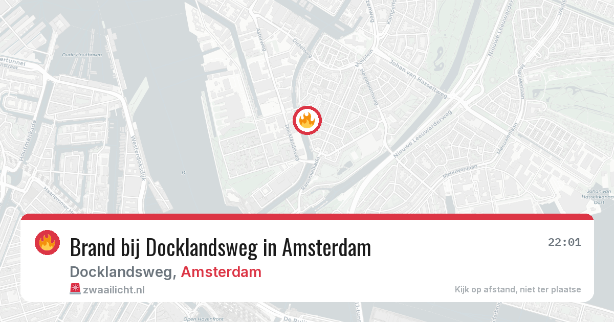Brand bij Docklandsweg in Amsterdam — 10 jul 2026