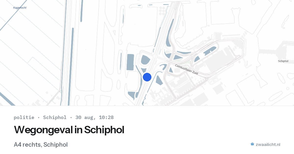 Wegongeval in Schiphol — 30 aug 2026