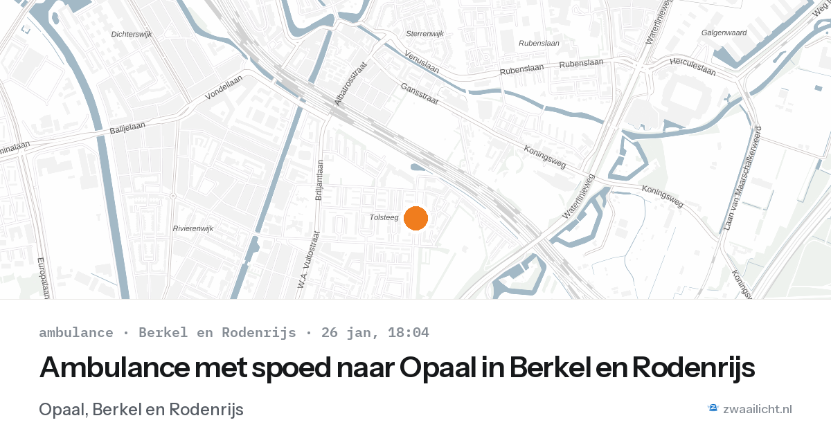 Ambulance met spoed naar Opaal in Berkel en Rodenrijs — 26 jan 2026
