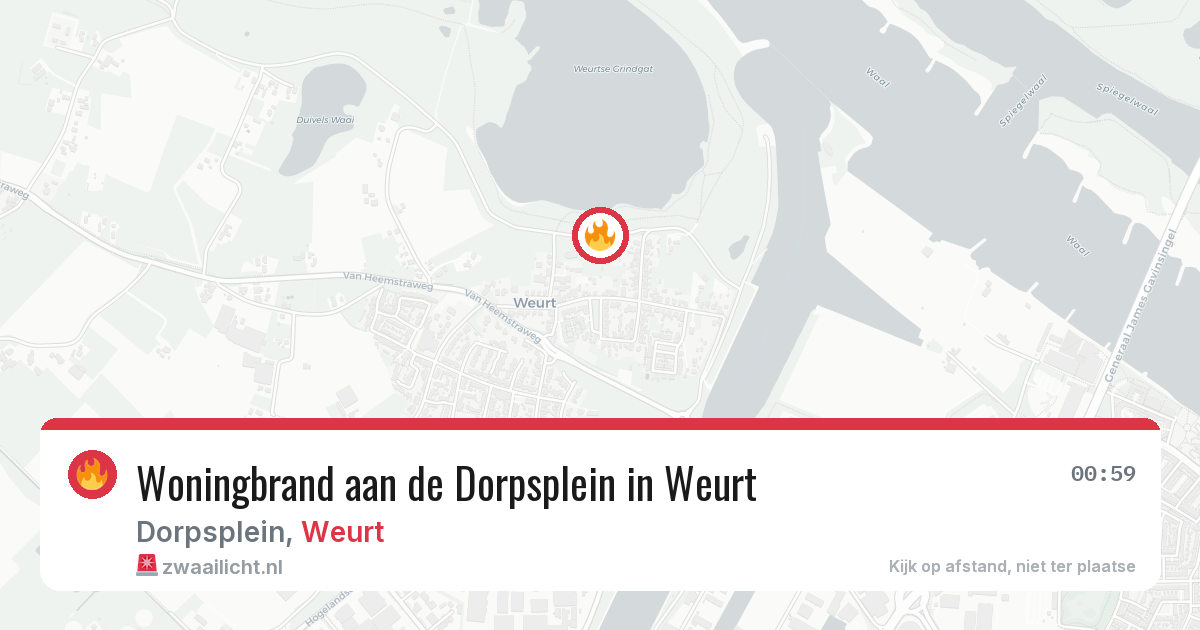 Woningbrand aan de Dorpsplein in Weurt — 19 jun 2026