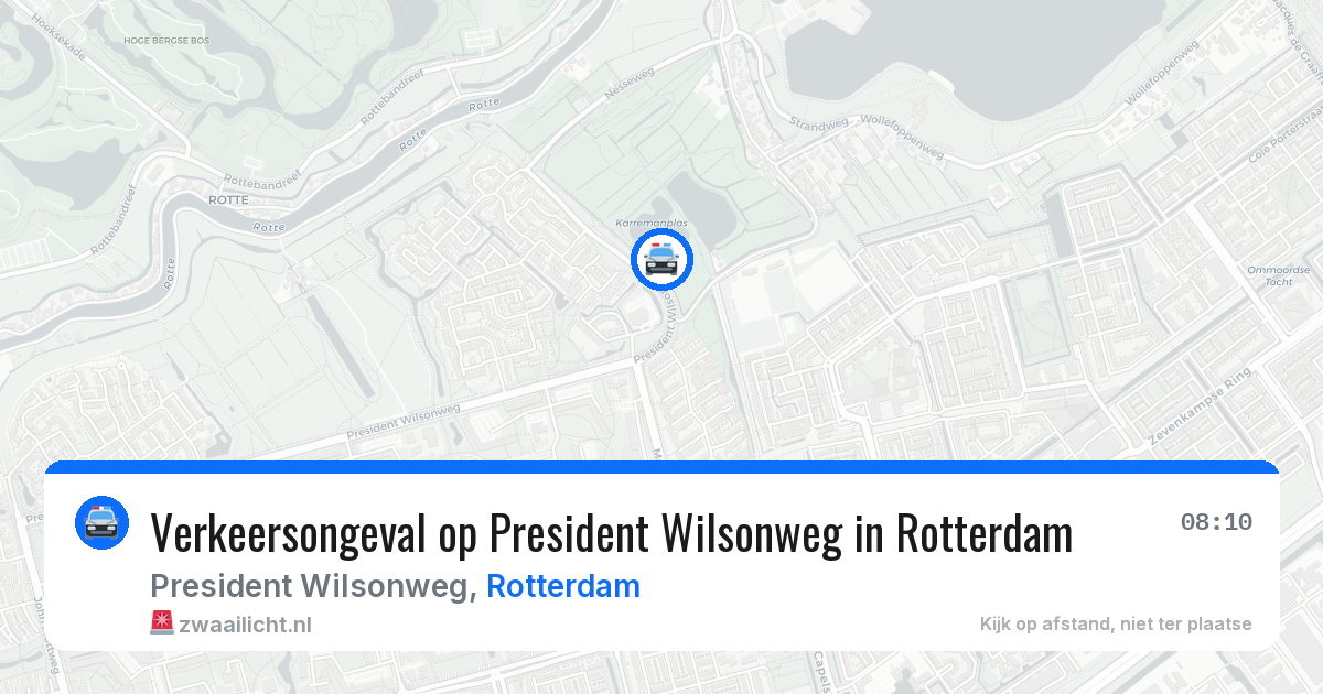 Verkeersongeval op President Wilsonweg in Rotterdam — 9 apr 2026