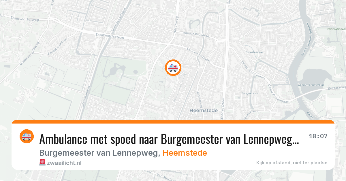 Ambulance met spoed naar Burgemeester van Lennepweg in Heemstede — 30 jun 2026