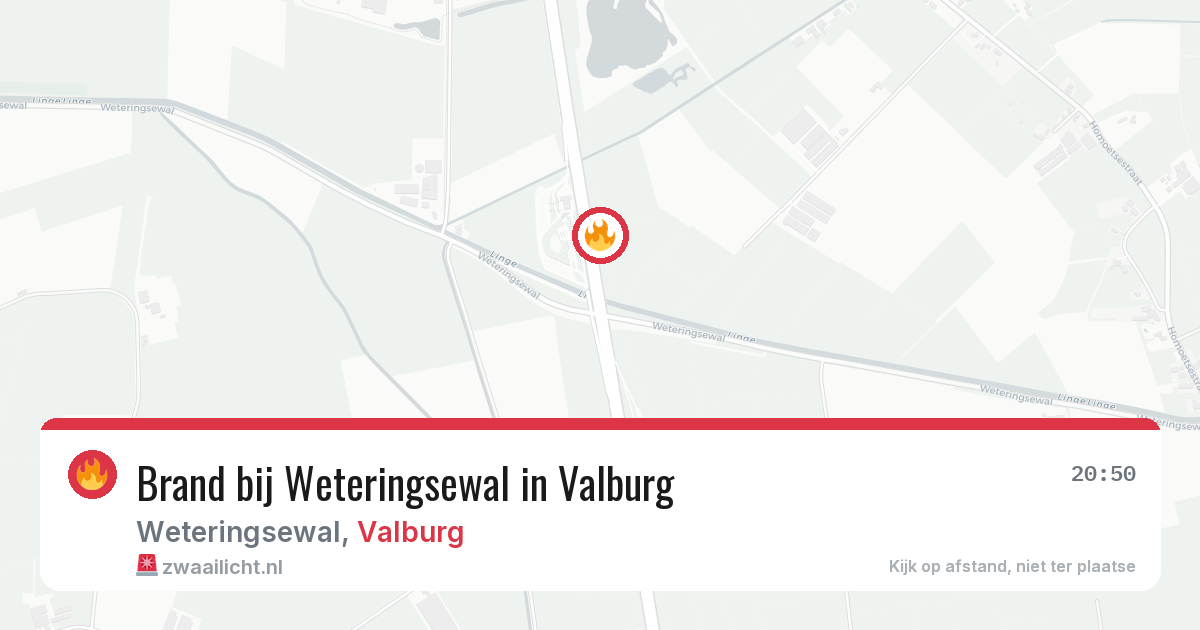 Brand bij Weteringsewal in Valburg — 29 jun 2026