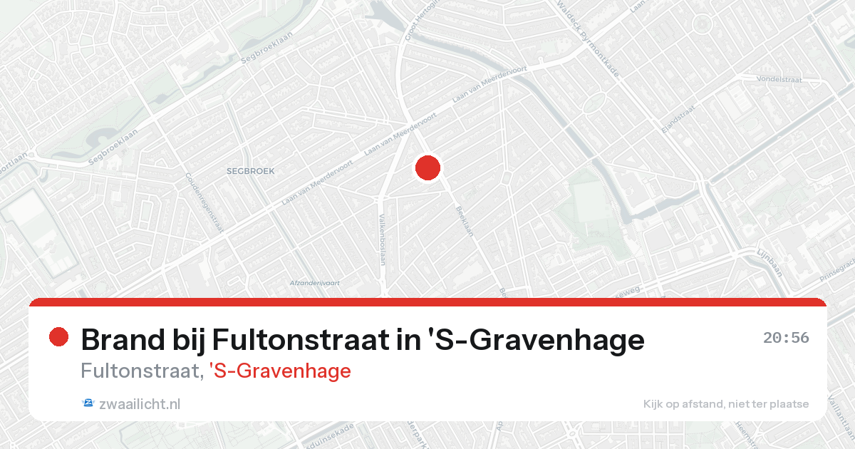 Brand bij Fultonstraat in 'S-Gravenhage — 25 aug 2026