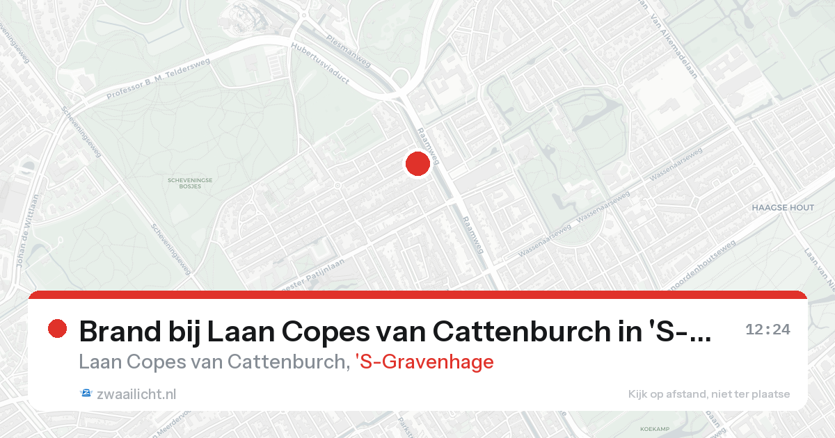 Brand bij Laan Copes van Cattenburch in 'S-Gravenhage — 21 aug 2026