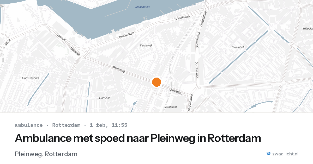 Ambulance met spoed naar Pleinweg in Rotterdam — 1 feb 2026