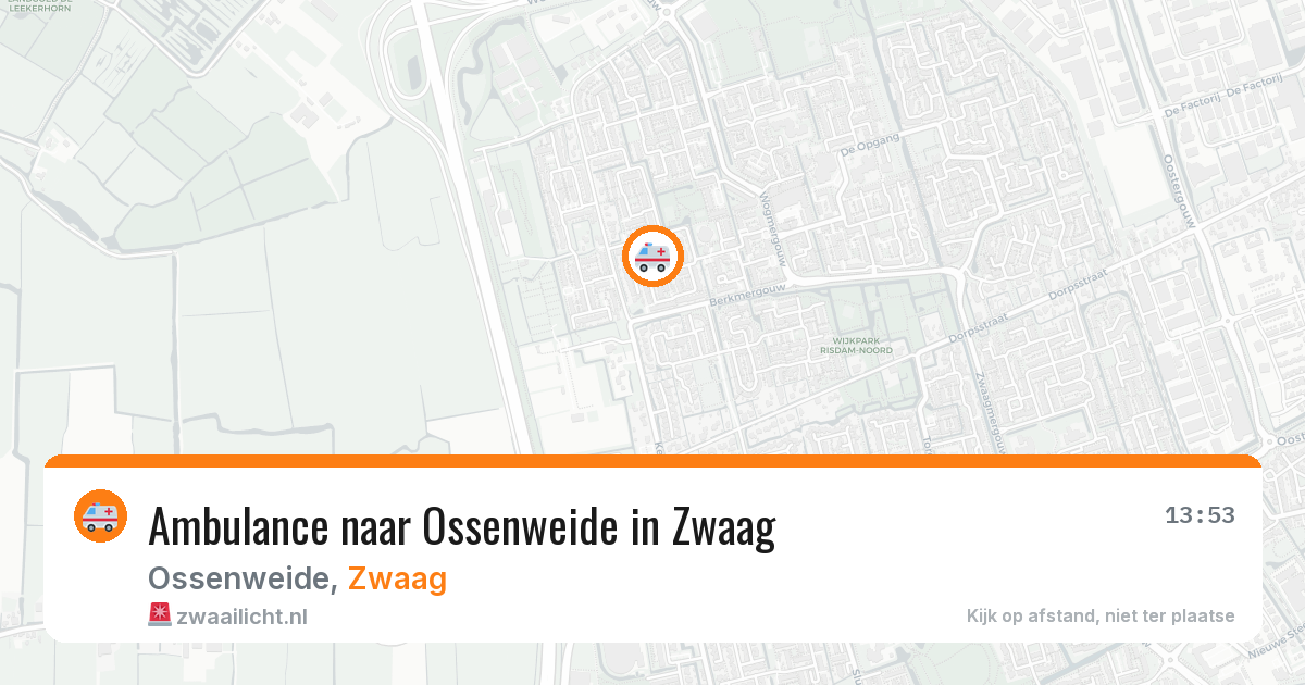 Ambulance naar Ossenweide in Zwaag — 3 jul 2026