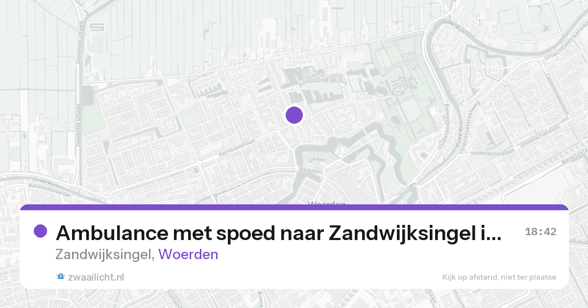 Ambulance met spoed naar Zandwijksingel in Woerden — 22 aug 2026