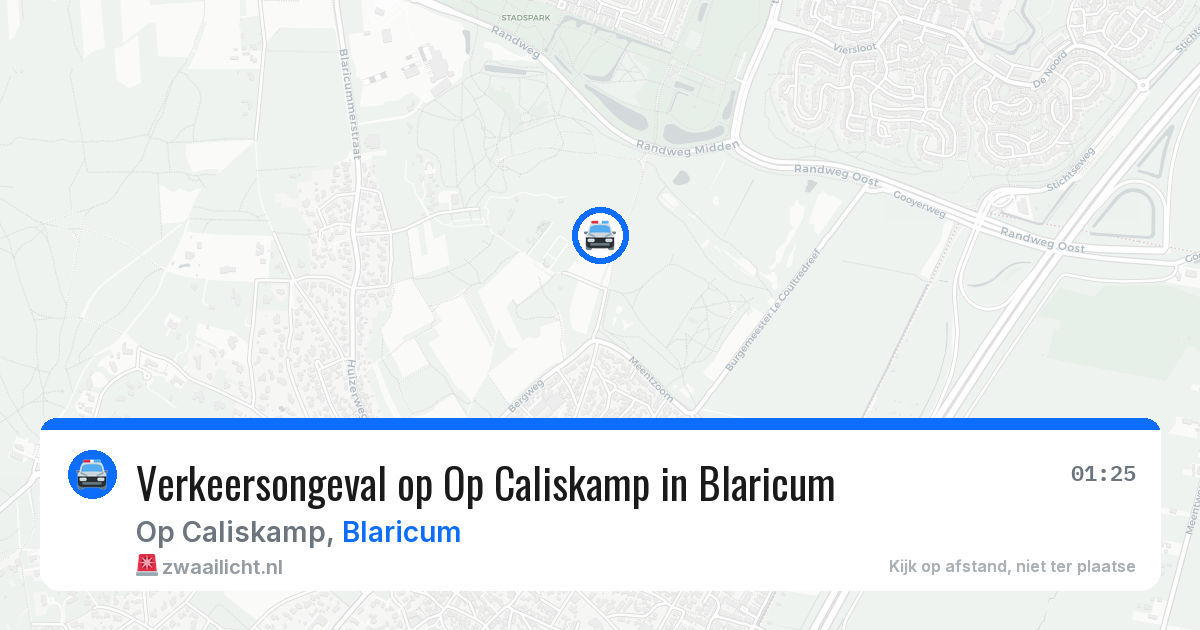 Verkeersongeval op Op Caliskamp in Blaricum — 14 jun 2026