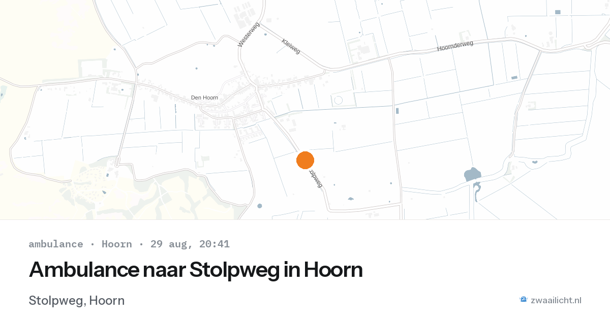 Ambulance naar Stolpweg in Hoorn — 29 aug 2026