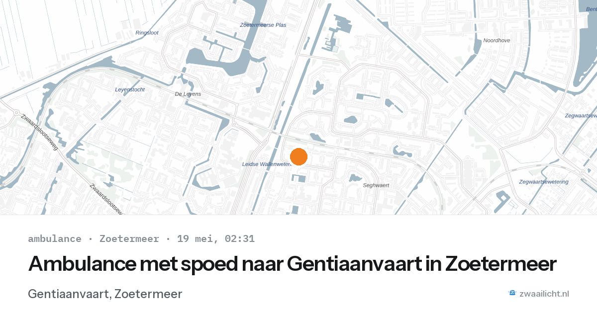 Ambulance met spoed naar Gentiaanvaart in Zoetermeer — 19 mei 2026