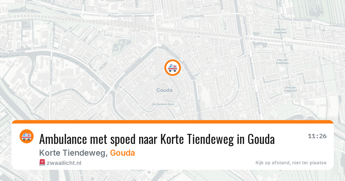 Ambulance met spoed naar Korte Tiendeweg in Gouda — 19 jun 2026