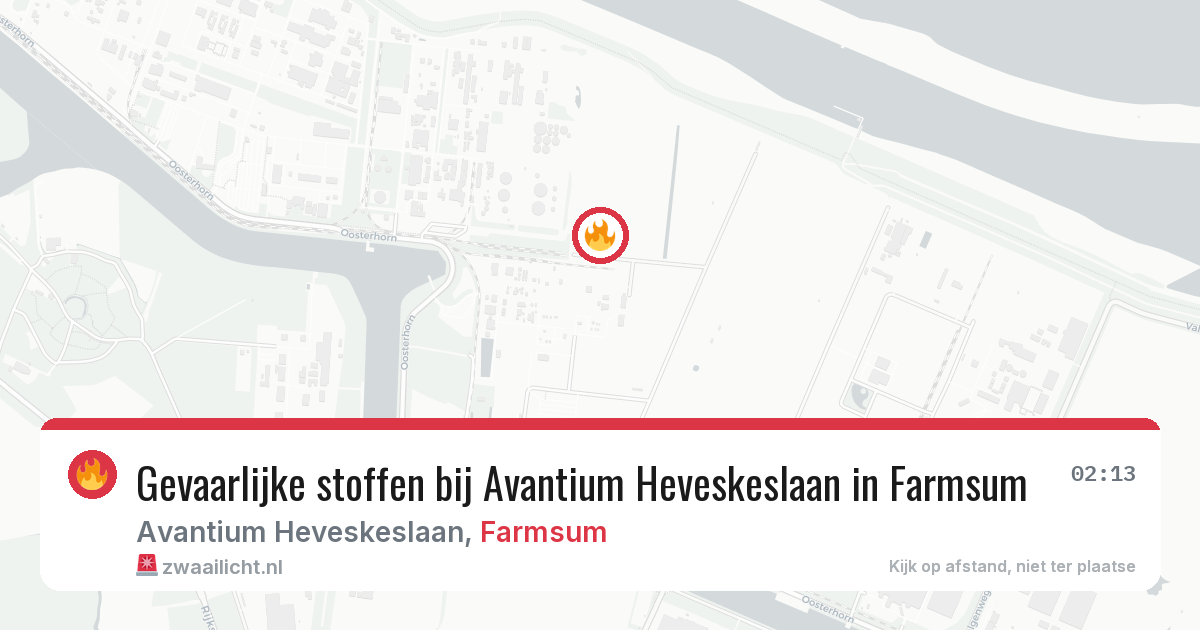 Gevaarlijke stoffen bij Avantium Heveskeslaan in Farmsum — 13 mei 2026