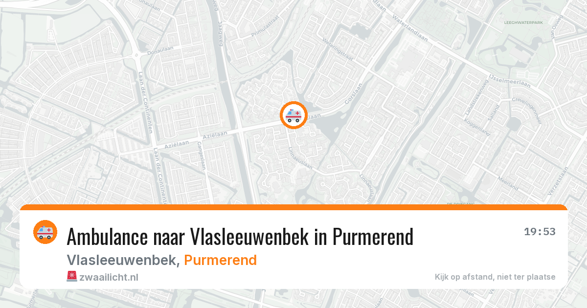 Ambulance naar Vlasleeuwenbek in Purmerend — 9 aug 2026