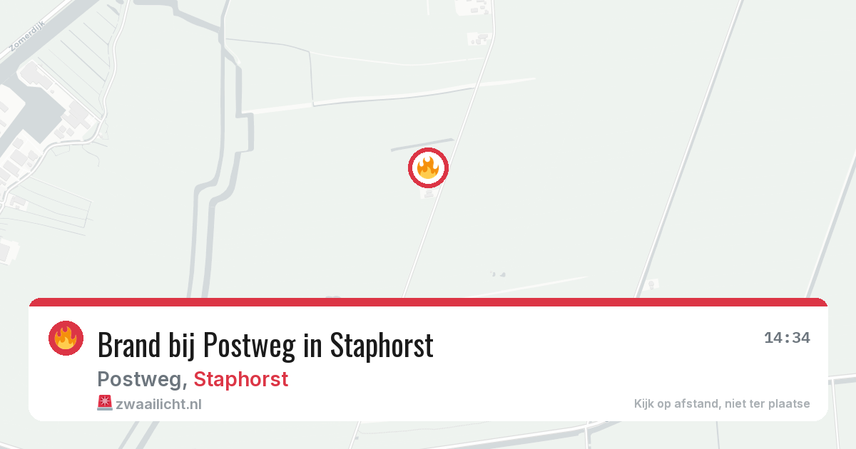 Brand bij Postweg in Staphorst — 22 apr 2026