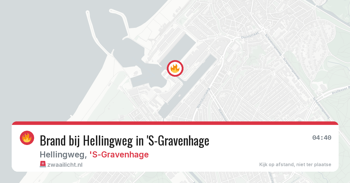 Brand bij Hellingweg in 'S-Gravenhage — 8 aug 2026