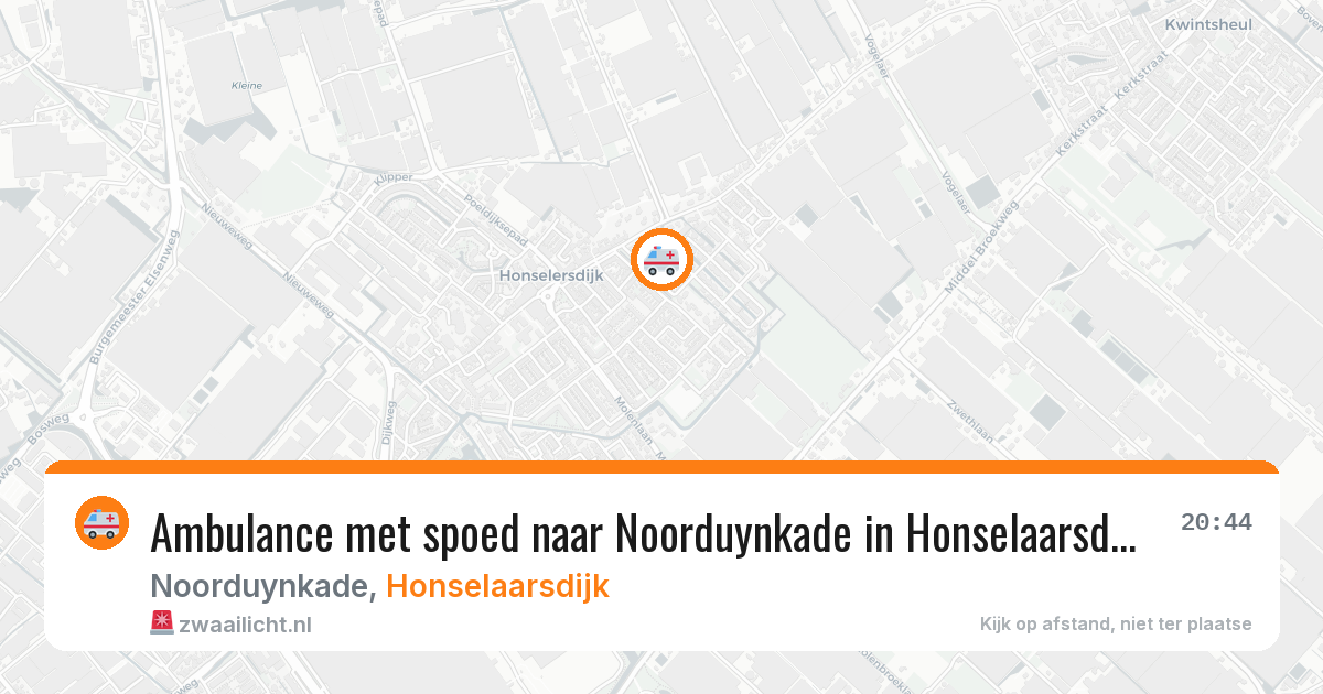 Ambulance met spoed naar Noorduynkade in Honselaarsdijk — 20 jan 2026
