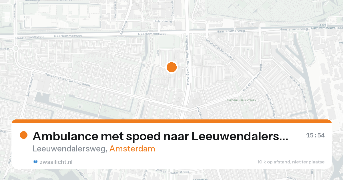 Ambulance met spoed naar Leeuwendalersweg in Amsterdam — 25 aug 2026