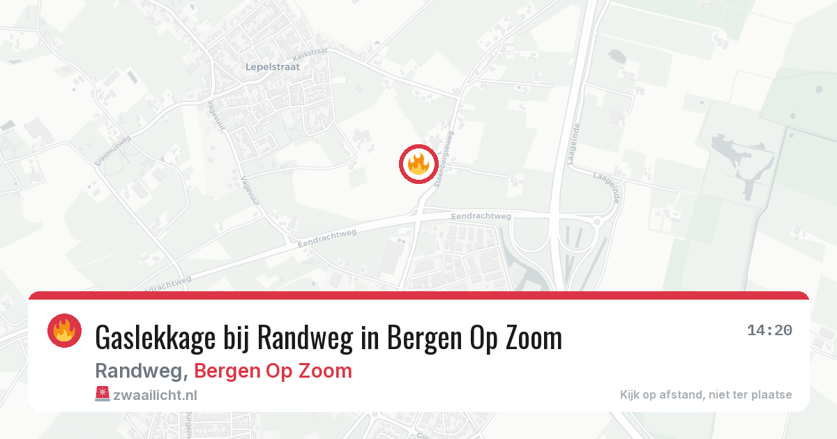 Gaslekkage bij Randweg in Bergen Op Zoom — 5 jun 2026