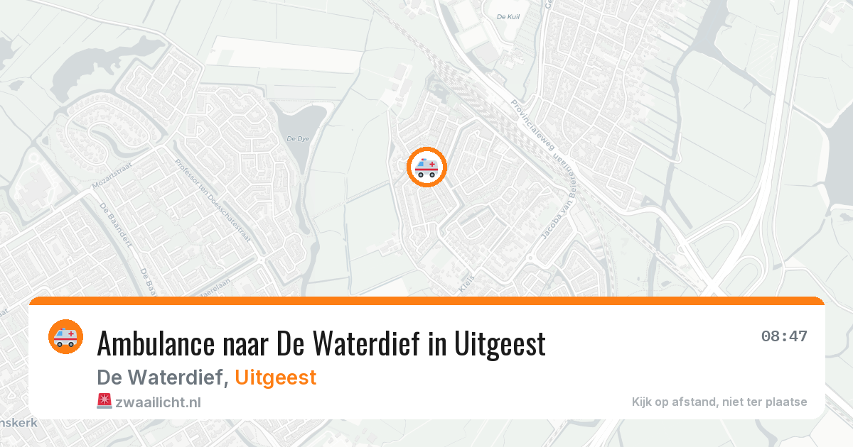 Ambulance naar De Waterdief in Uitgeest — 20 mrt 2026