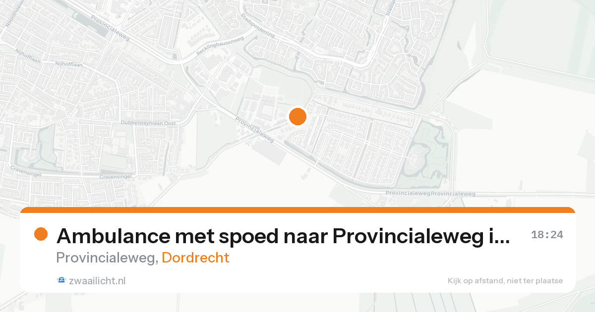 Ambulance met spoed naar Provincialeweg in Dordrecht — 18 aug 2026