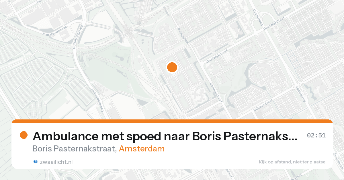 Ambulance met spoed naar Boris Pasternakstraat in Amsterdam — 22 aug 2026