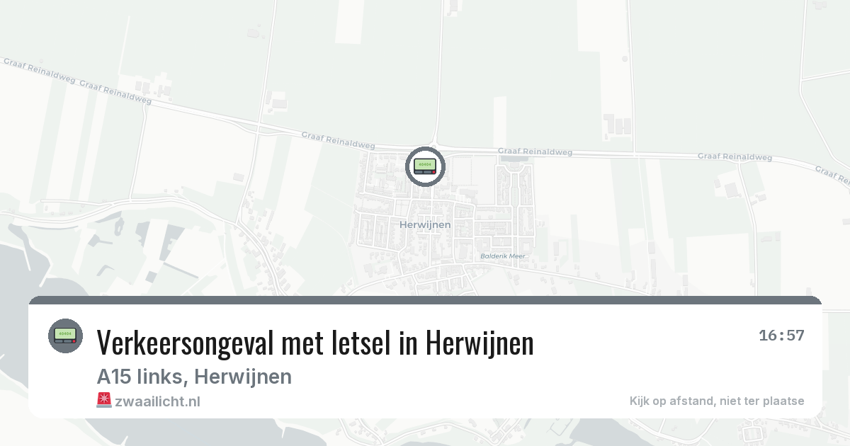 Verkeersongeval met letsel in Herwijnen — 28 jun 2026