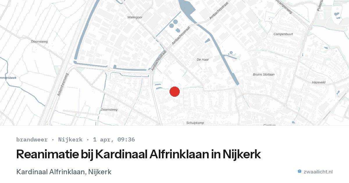 Reanimatie bij Kardinaal Alfrinklaan in Nijkerk — 1 apr 2026