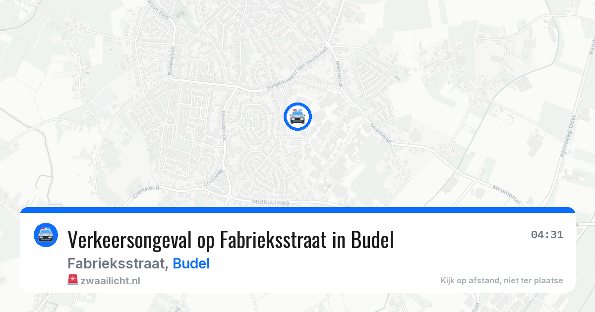 Verkeersongeval op Fabrieksstraat in Budel — 27 mei 2026