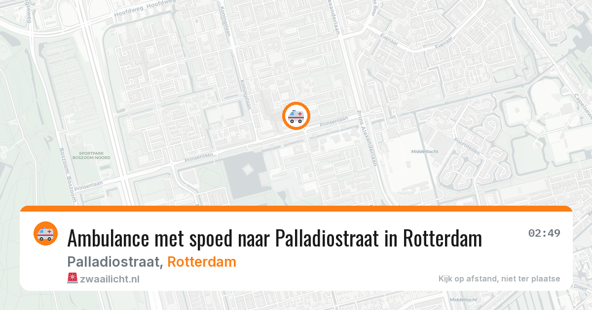 Ambulance met spoed naar Palladiostraat in Rotterdam — 6 jun 2026