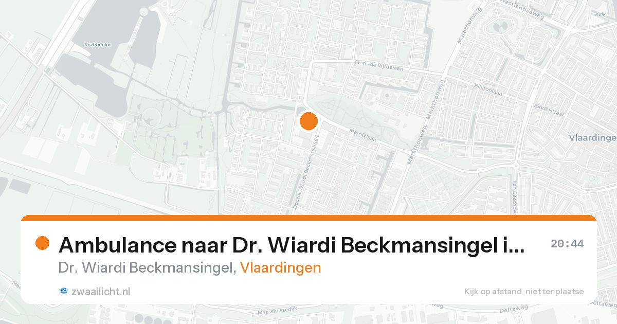 Ambulance naar Dr. Wiardi Beckmansingel in Vlaardingen — 17 aug 2026