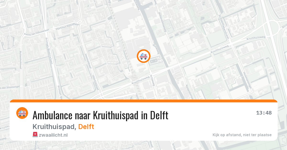 Ambulance naar Kruithuispad in Delft — 14 aug 2026