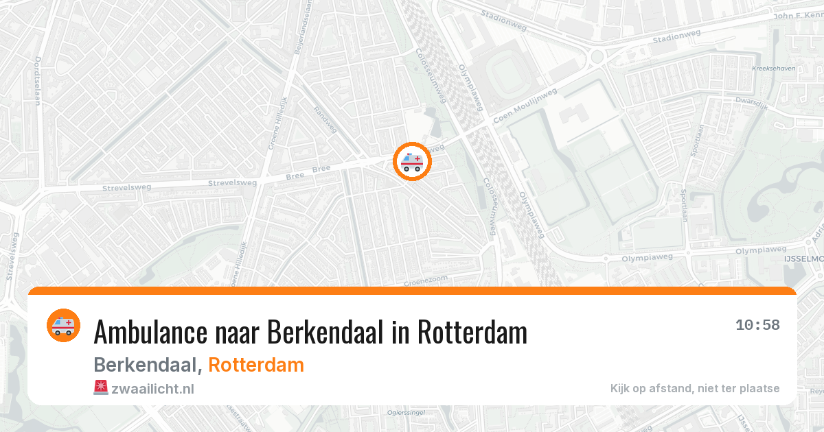 Ambulance naar Berkendaal in Rotterdam — 18 mei 2026
