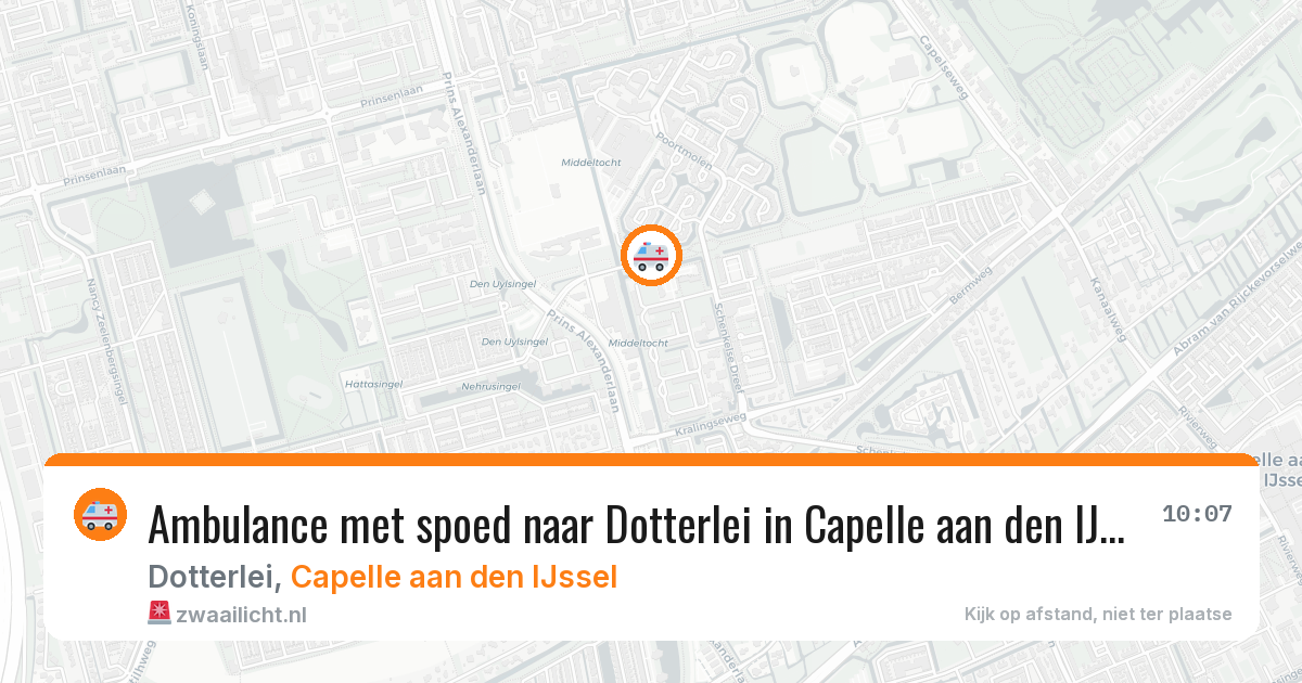 Ambulance met spoed naar Dotterlei in Capelle aan den IJssel — 12 jul 2026