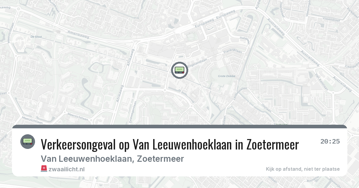Verkeersongeval op Van Leeuwenhoeklaan in Zoetermeer — 25 feb 2026