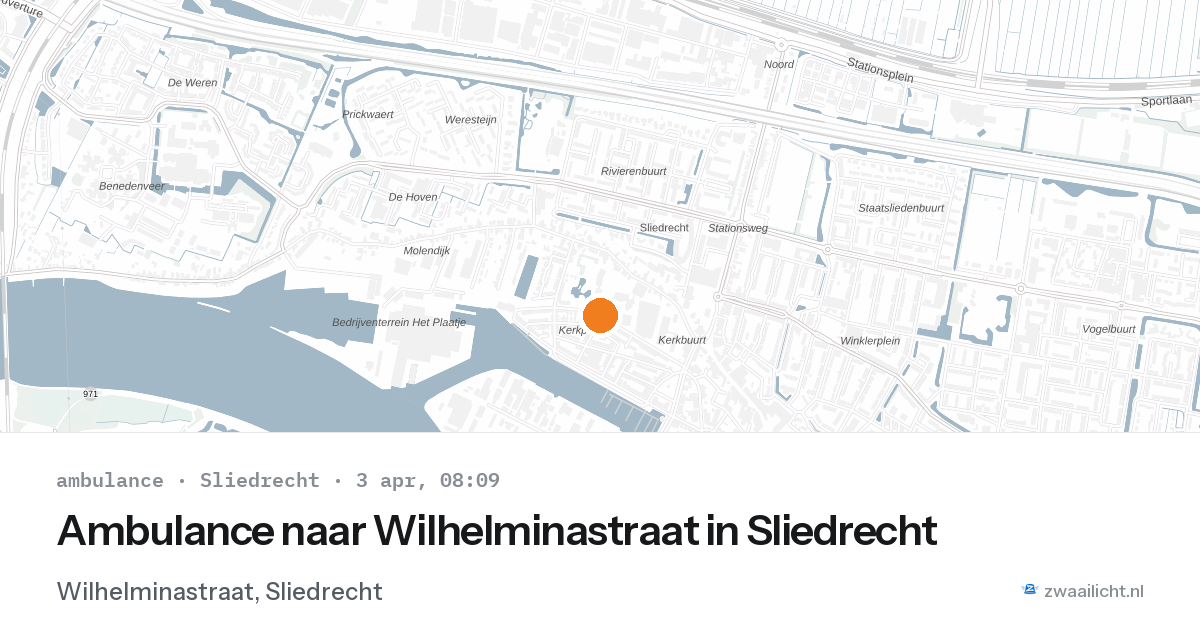 Ambulance naar Wilhelminastraat in Sliedrecht — 3 apr 2026