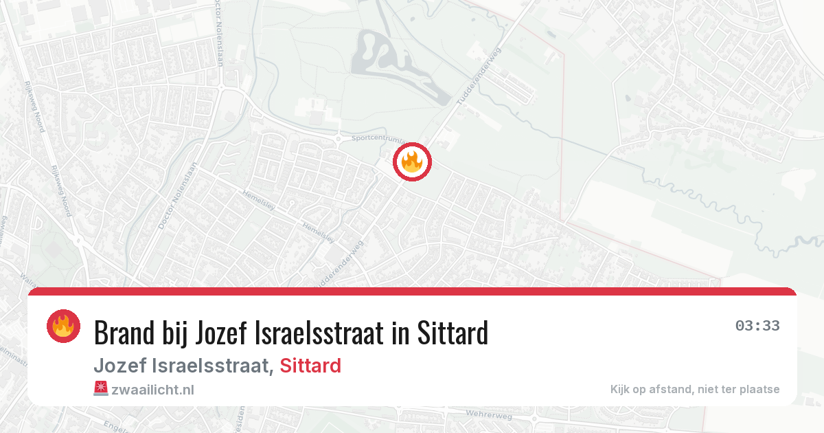 Brand bij Jozef Israelsstraat in Sittard — 28 mrt 2026