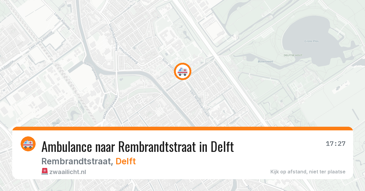 Ambulance naar Rembrandtstraat in Delft — 27 jul 2026