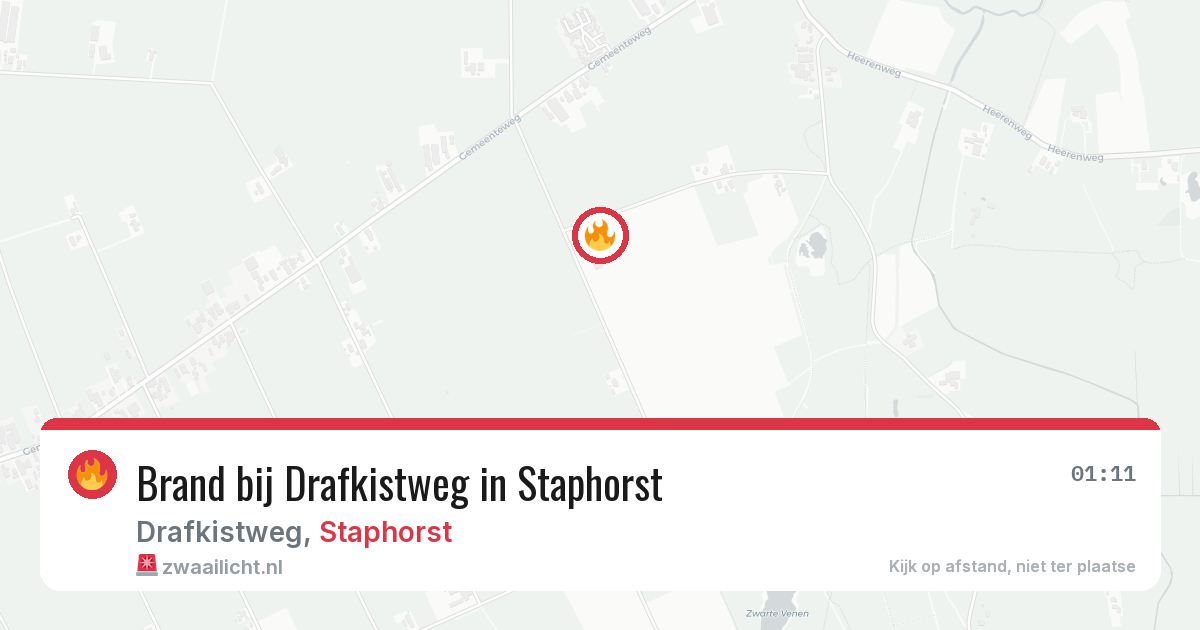 Brand bij Drafkistweg in Staphorst — 19 jun 2026
