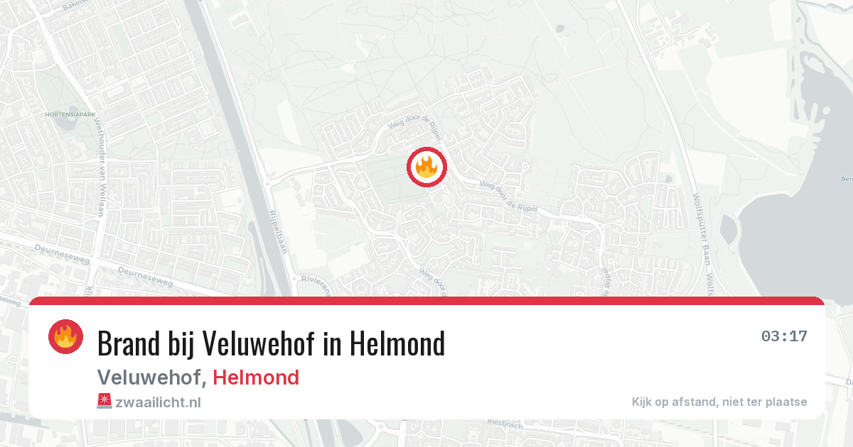 Brand bij Veluwehof in Helmond — 3 aug 2026