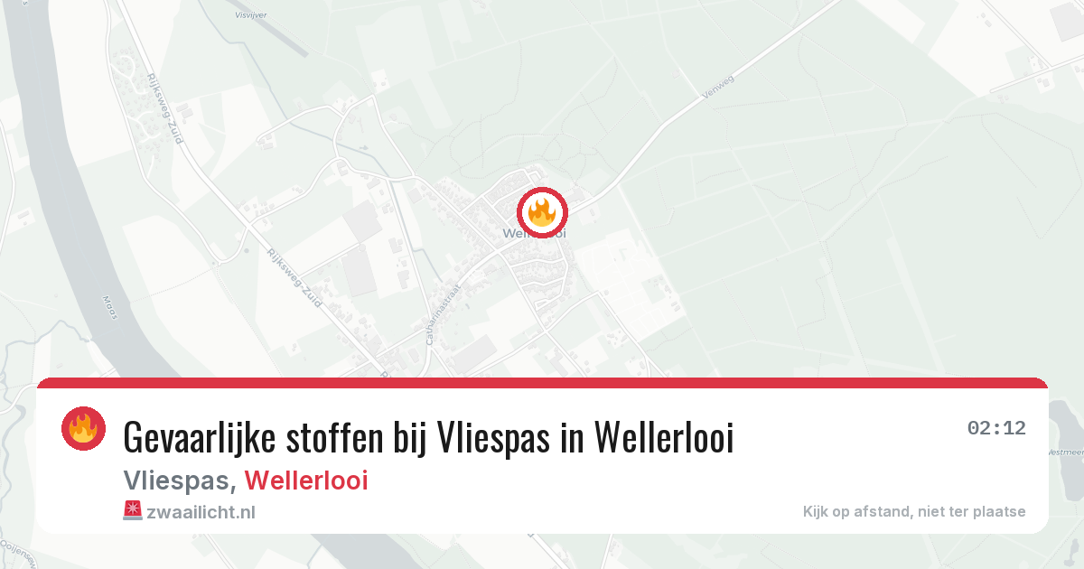 Gevaarlijke stoffen bij Vliespas in Wellerlooi — 10 mei 2026