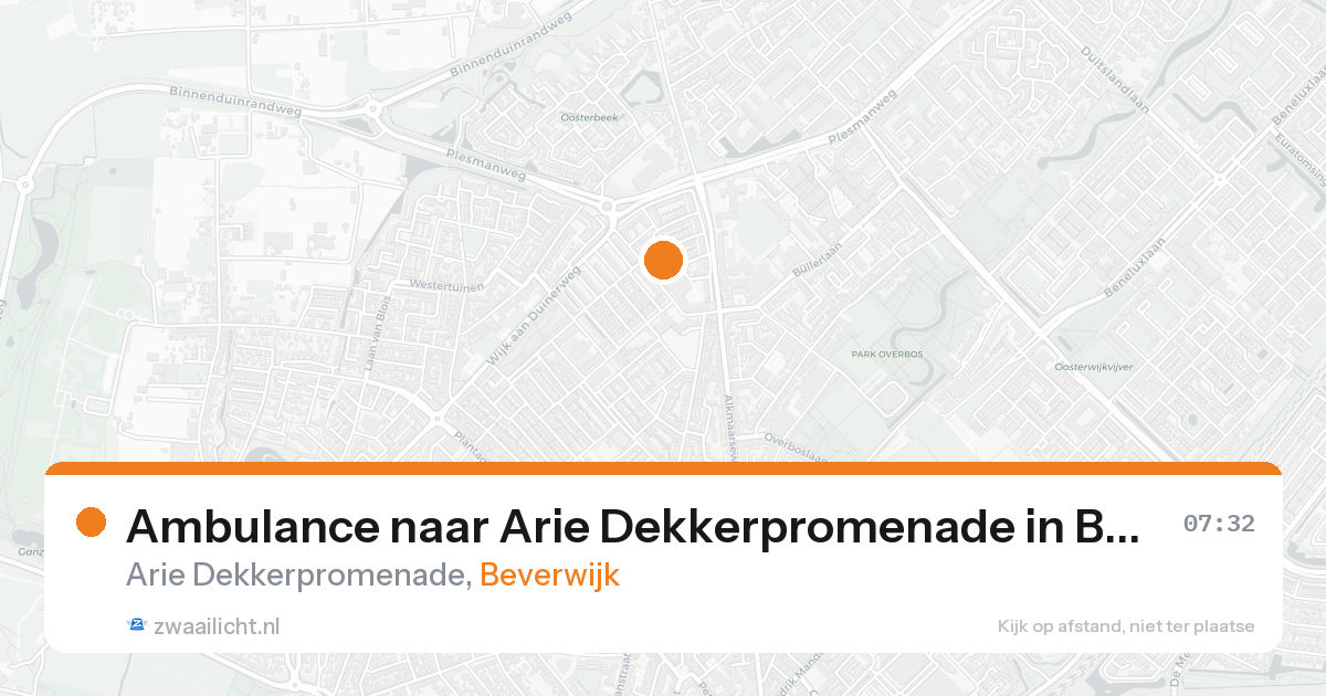 Ambulance naar Arie Dekkerpromenade in Beverwijk — 8 jun 2026