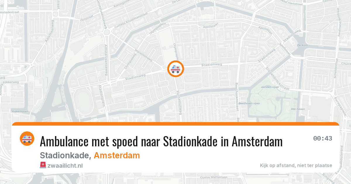 Ambulance met spoed naar Stadionkade in Amsterdam — 3 jul 2026
