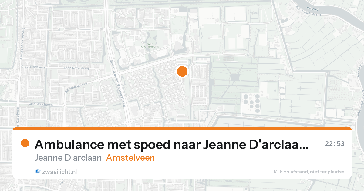 Ambulance met spoed naar Jeanne D'arclaan in Amstelveen — 27 mei 2026