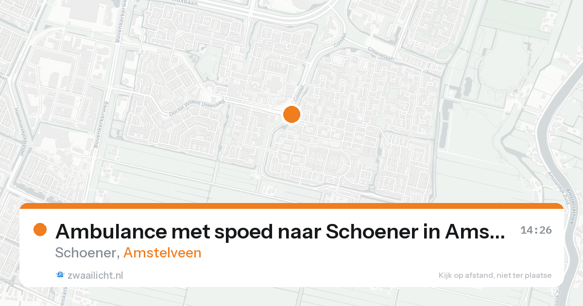 Ambulance met spoed naar Schoener in Amstelveen — 24 aug 2026