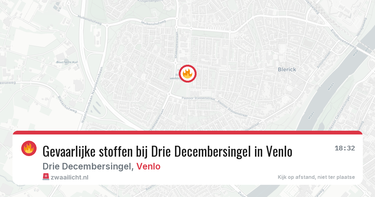 Gevaarlijke stoffen bij Drie Decembersingel in Venlo — 19 mei 2026