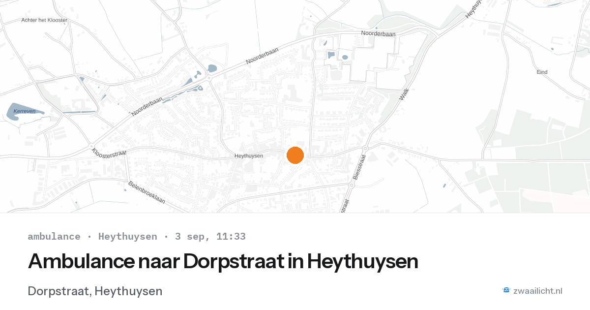 Ambulance naar Dorpstraat in Heythuysen — 3 sep 2026
