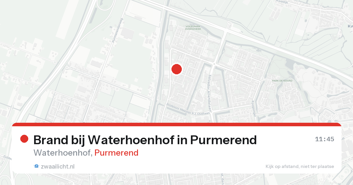 Brand bij Waterhoenhof in Purmerend — 4 mei 2026