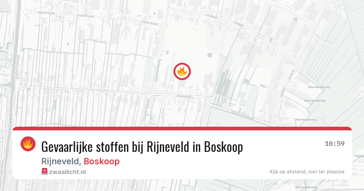 Gevaarlijke stoffen bij Rijneveld in Boskoop — 31 jul 2026