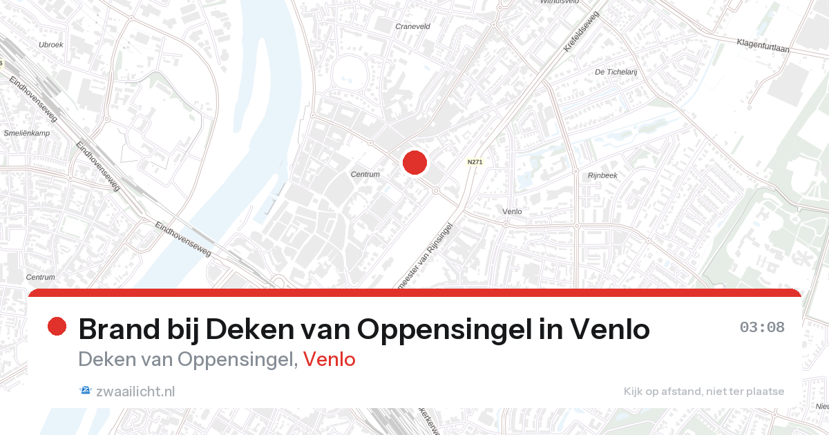 Brand bij Deken van Oppensingel in Venlo — 13 aug 2026